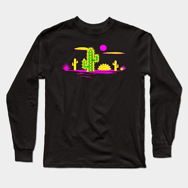 Cactus Desert Long Sleeve T-Shirt by ryu_design